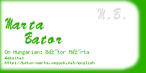 marta bator business card